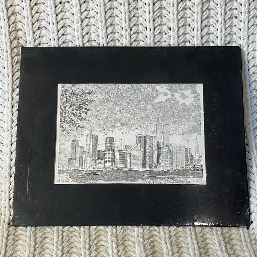 Bruce Arvon Studio Signed Wall Art Downtown New York Foot of The Island 8 x 10